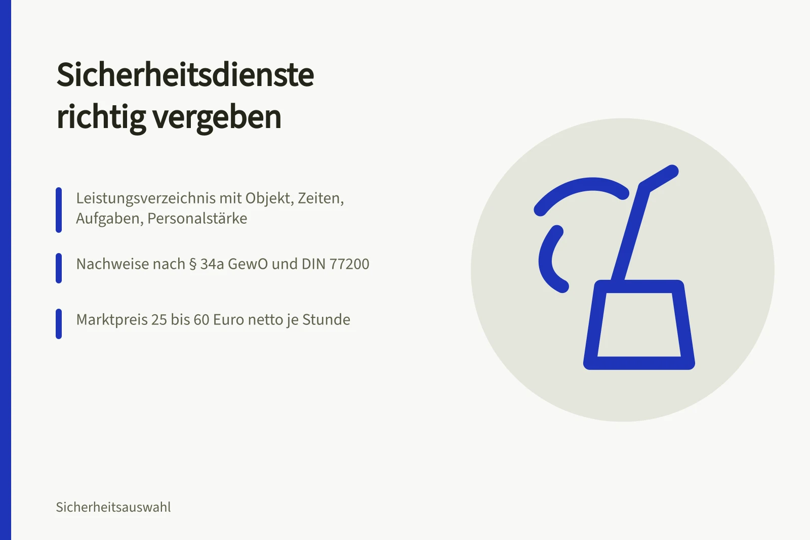 Checkliste zur Vergabe von Sicherheitsdiensten mit Nachweisen und Preisvergleich