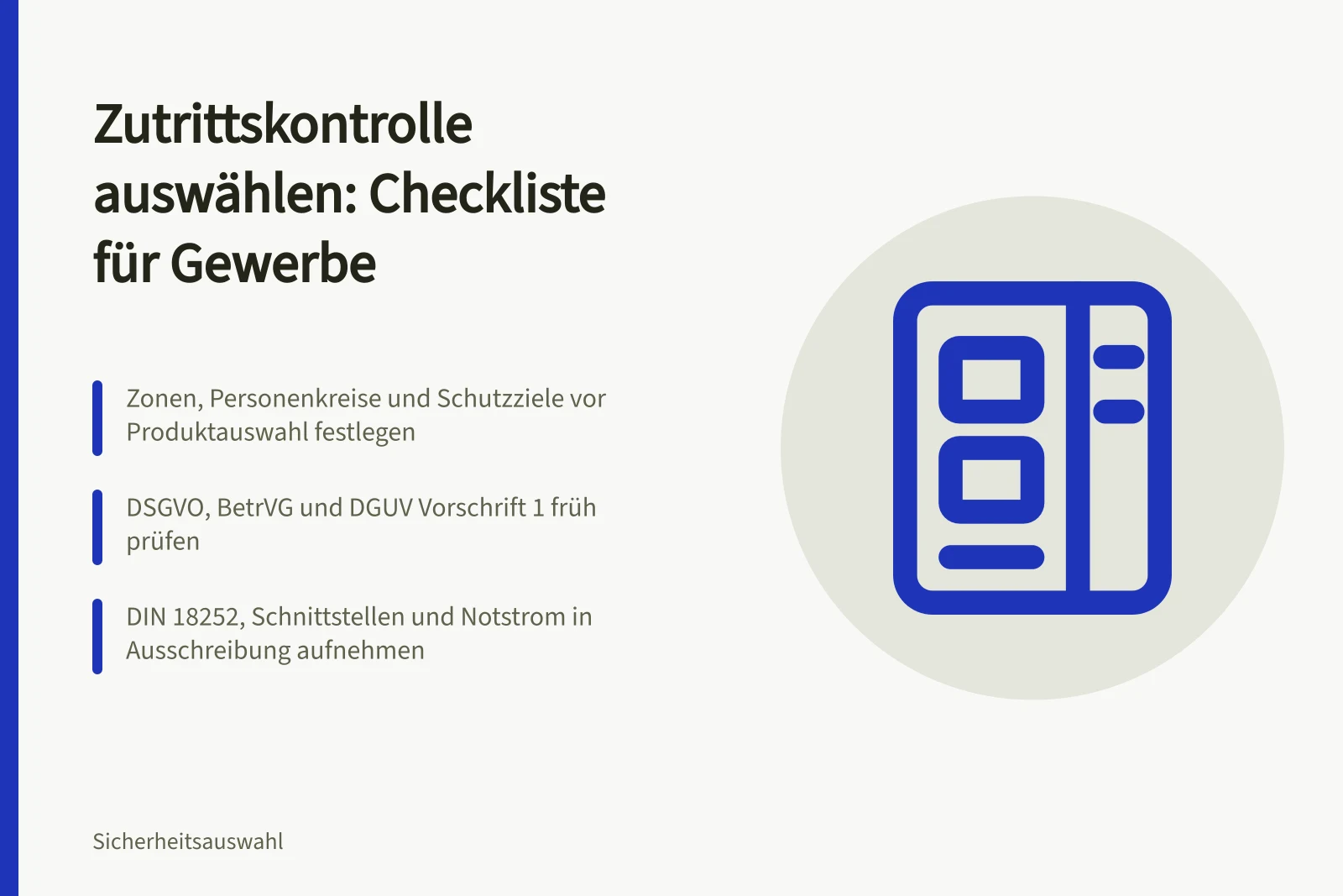 Checkliste zur Auswahl von Zutrittskontrollsystemen im Gewerbe